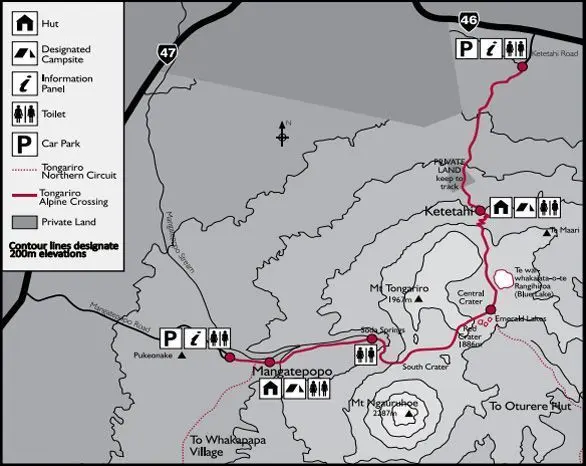 mapa tongariro 2