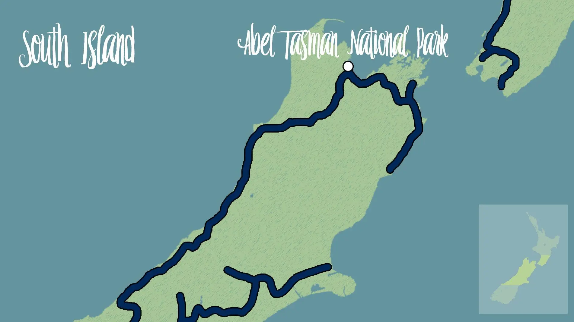mapa ruta nueva zelanda road trip